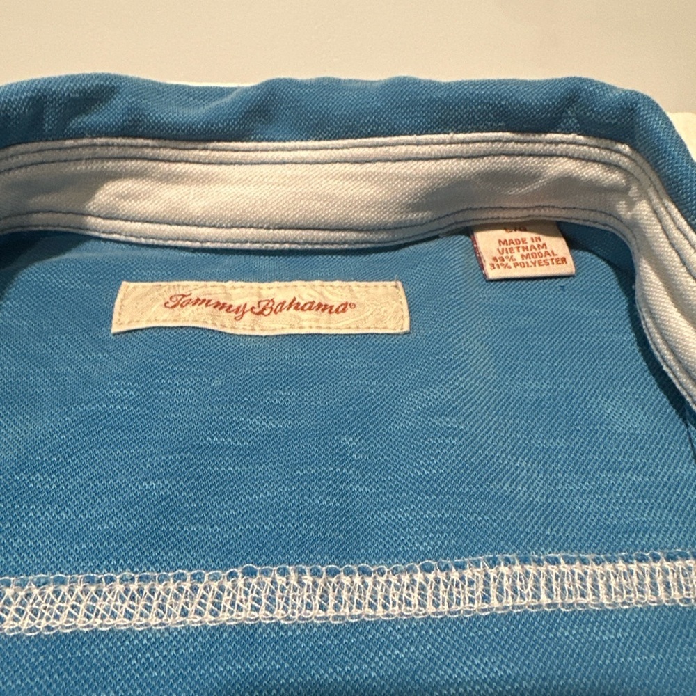 Tommy Bahama Men’s Blue Polo Shirt Size L Cotton Blend Casual Resort Golf - Picture 2 of 5